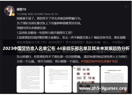 2023中国足协准入名单公布 44家俱乐部名单及其未来发展趋势分析